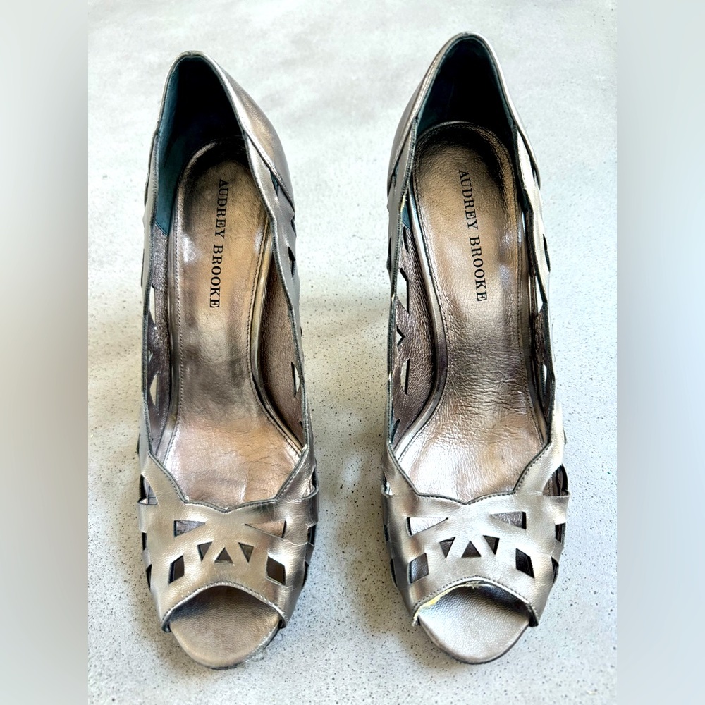 Silver cutout heels
